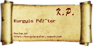 Kurgyis Péter névjegykártya