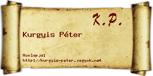 Kurgyis Péter névjegykártya